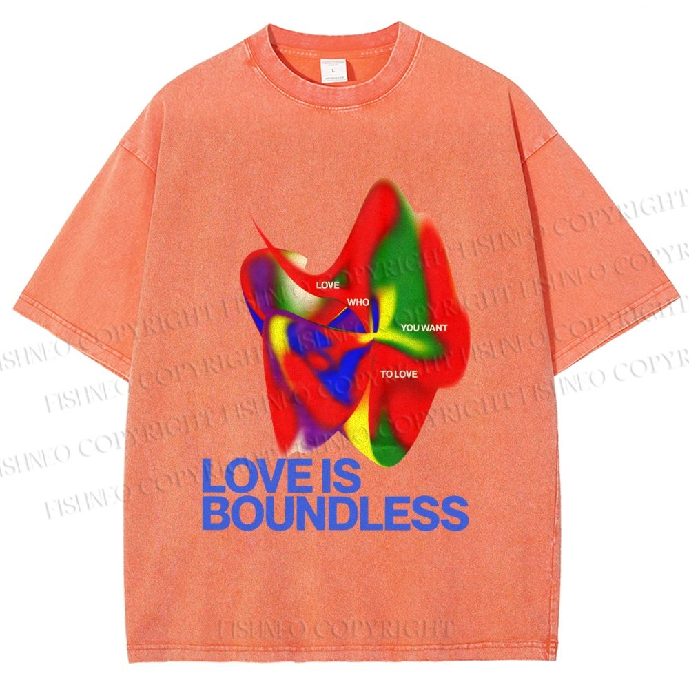 Unisex Pride Love is Boundless Printed Washed Tee