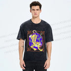 Unisex Silly Tiger Printed Washed Tee