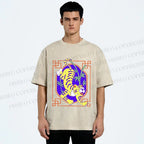Unisex Silly Tiger Printed Washed Tee