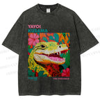 Unisex Yayoi Kusama Crocodile Printed Washed Tee