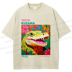 Unisex Yayoi Kusama Crocodile Printed Washed Tee
