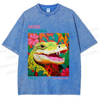 Unisex Yayoi Kusama Crocodile Printed Washed Tee