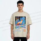 Unisex Yayoi Kusama Fox Printed Washed Tee