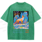 Unisex Yayoi Kusama Fox Printed Washed Tee