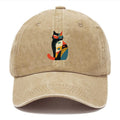 Abstract Elegance Colorful Cat Washed Cap