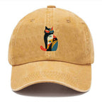 Abstract Elegance Colorful Cat Washed Cap