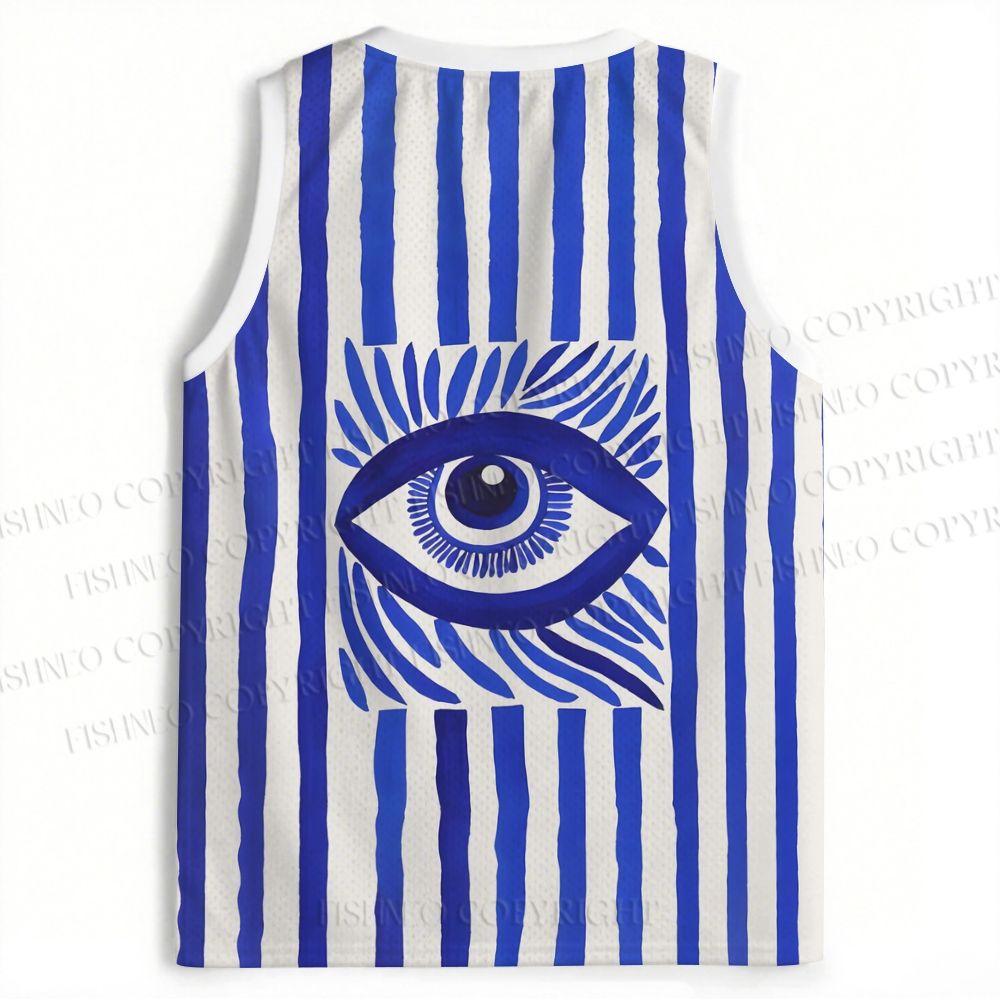 Geometric Eyes Printed Jersey Tank