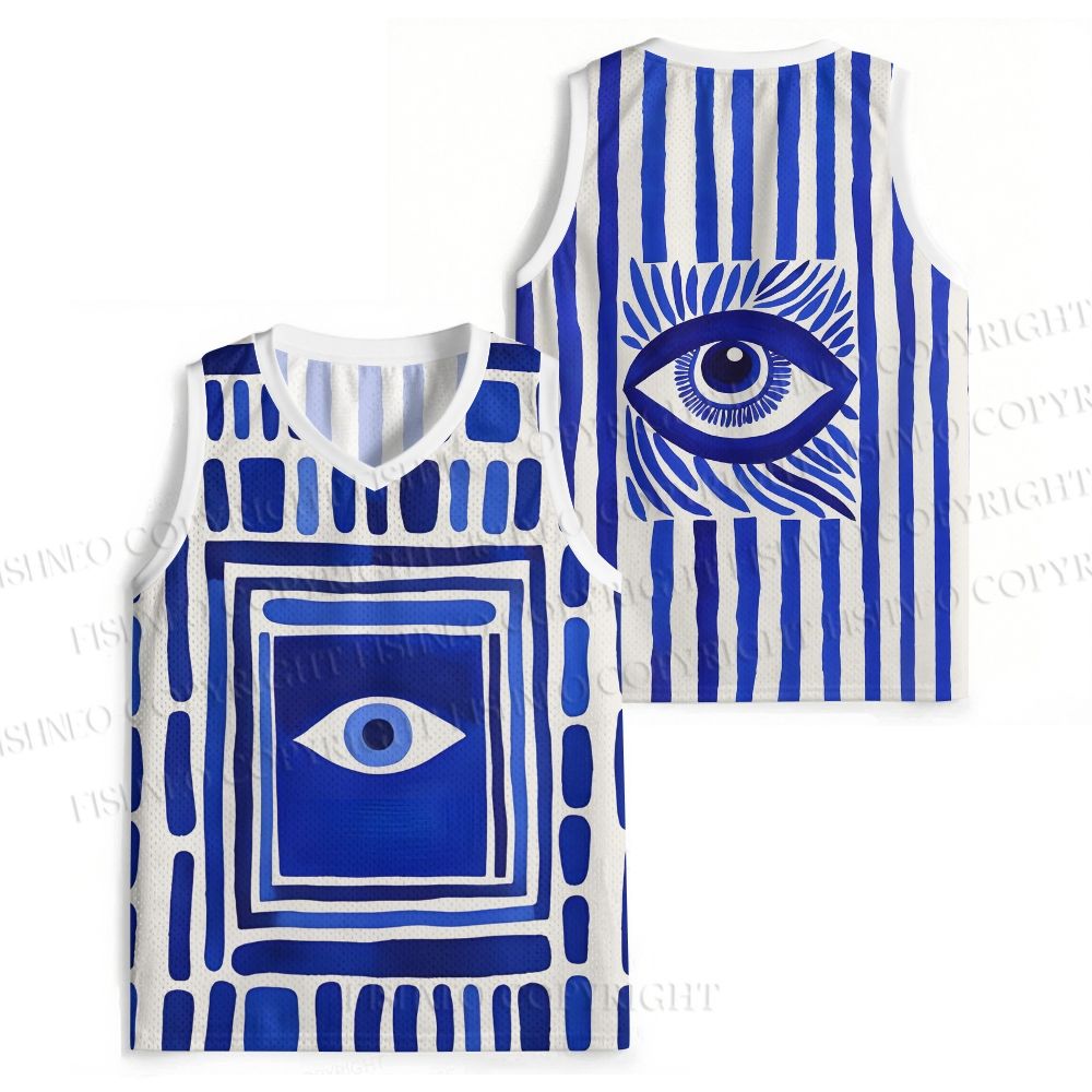 Geometric Eyes Printed Jersey Tank