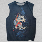 Unisex Dragon Printed Tank Top
