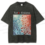 Unisex Yayoi Kusama Goldfish Printed Washed Tee
