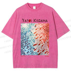 Unisex Yayoi Kusama Goldfish Printed Washed Tee