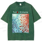 Unisex Yayoi Kusama Goldfish Printed Washed Tee