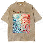 Unisex Yayoi Kusama Goldfish Printed Washed Tee