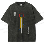 Unisex Bauhaus Bicycle Poster Printed Washed Tee