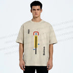 Unisex Bauhaus Bicycle Poster Printed Washed Tee
