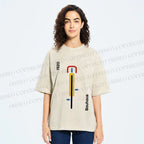 Unisex Bauhaus Bicycle Poster Printed Washed Tee
