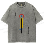 Unisex Bauhaus Bicycle Poster Printed Washed Tee