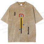 Unisex Bauhaus Bicycle Poster Printed Washed Tee