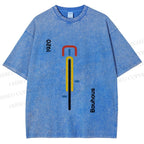 Unisex Bauhaus Bicycle Poster Printed Washed Tee