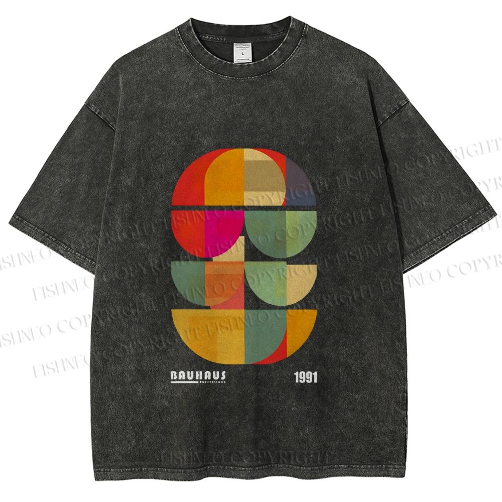 Unisex Bauhaus Mid Century' Posters Printed Washed Tee