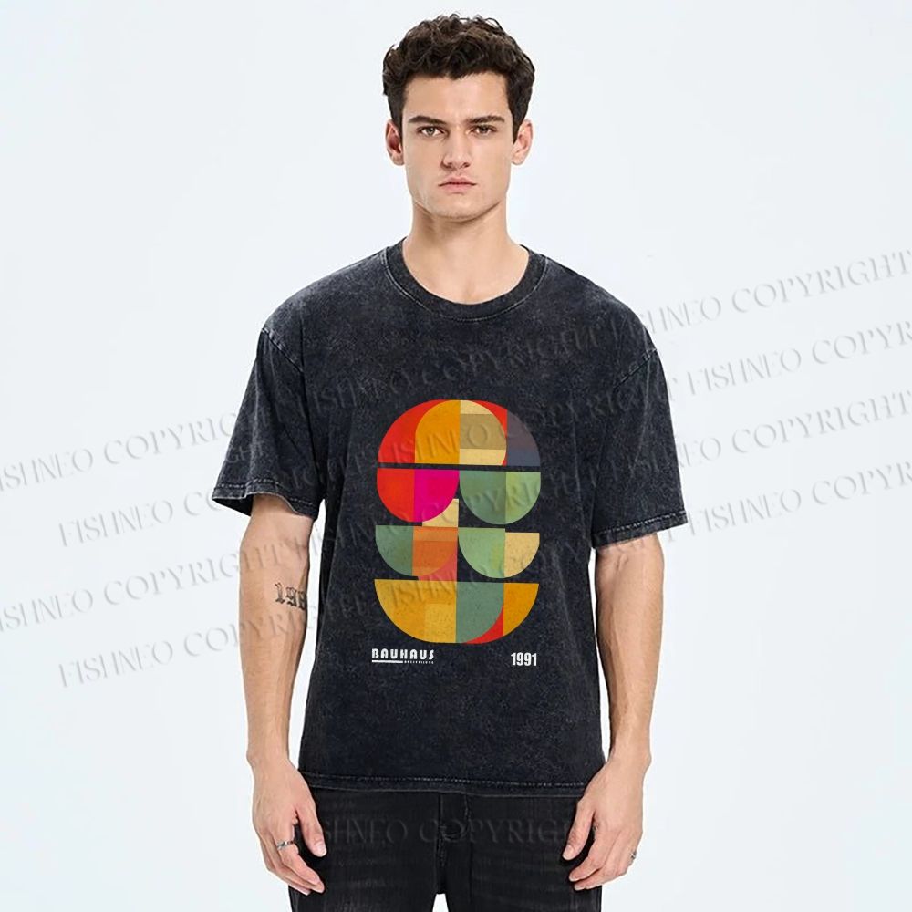Unisex Bauhaus Mid Century' Posters Printed Washed Tee