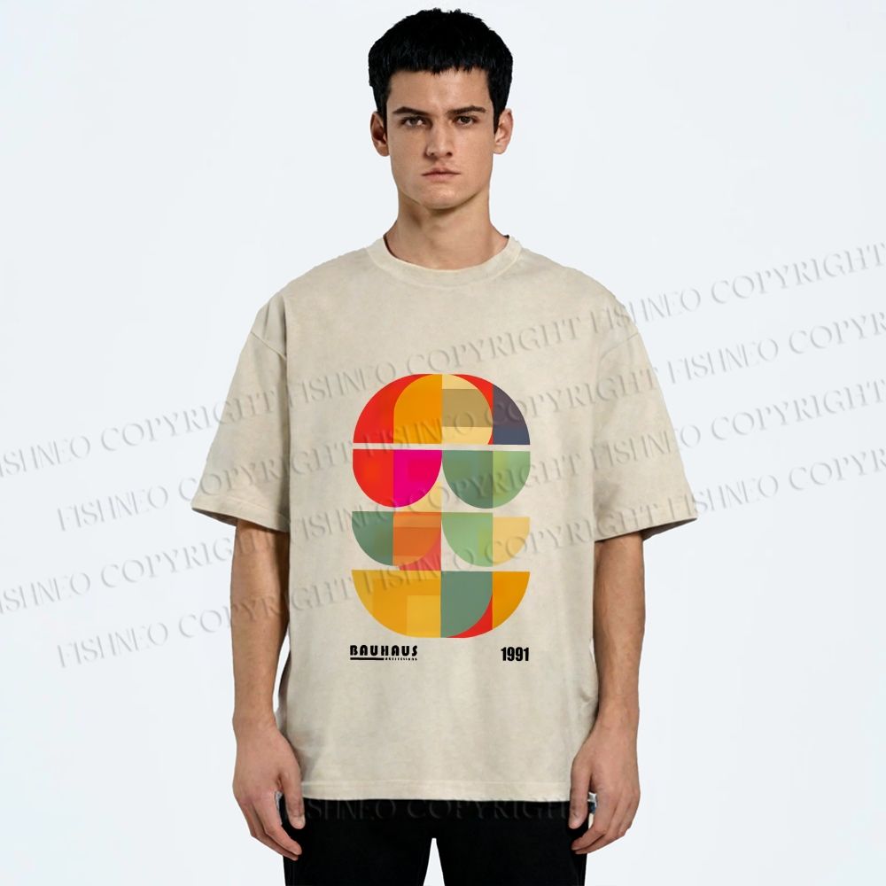 Unisex Bauhaus Mid Century' Posters Printed Washed Tee