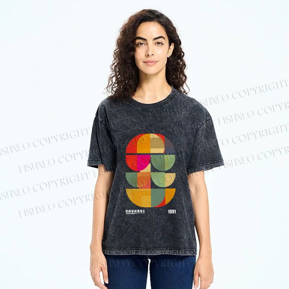 Unisex Bauhaus Mid Century' Posters Printed Washed Tee