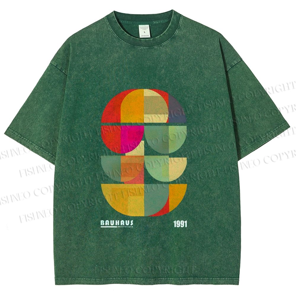 Unisex Bauhaus Mid Century' Posters Printed Washed Tee
