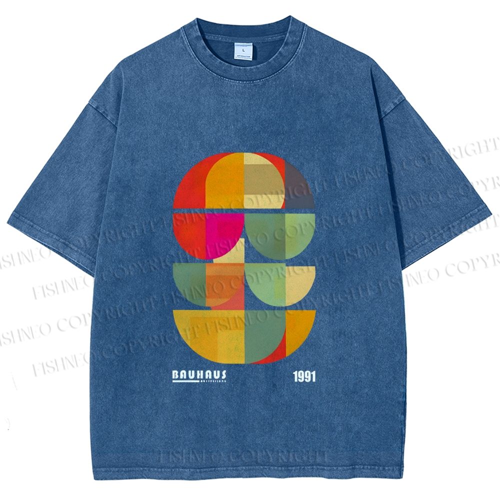 Unisex Bauhaus Mid Century' Posters Printed Washed Tee