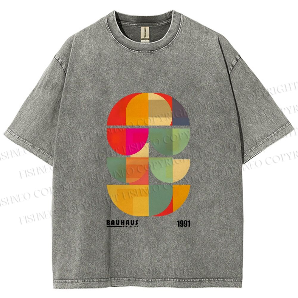 Unisex Bauhaus Mid Century' Posters Printed Washed Tee