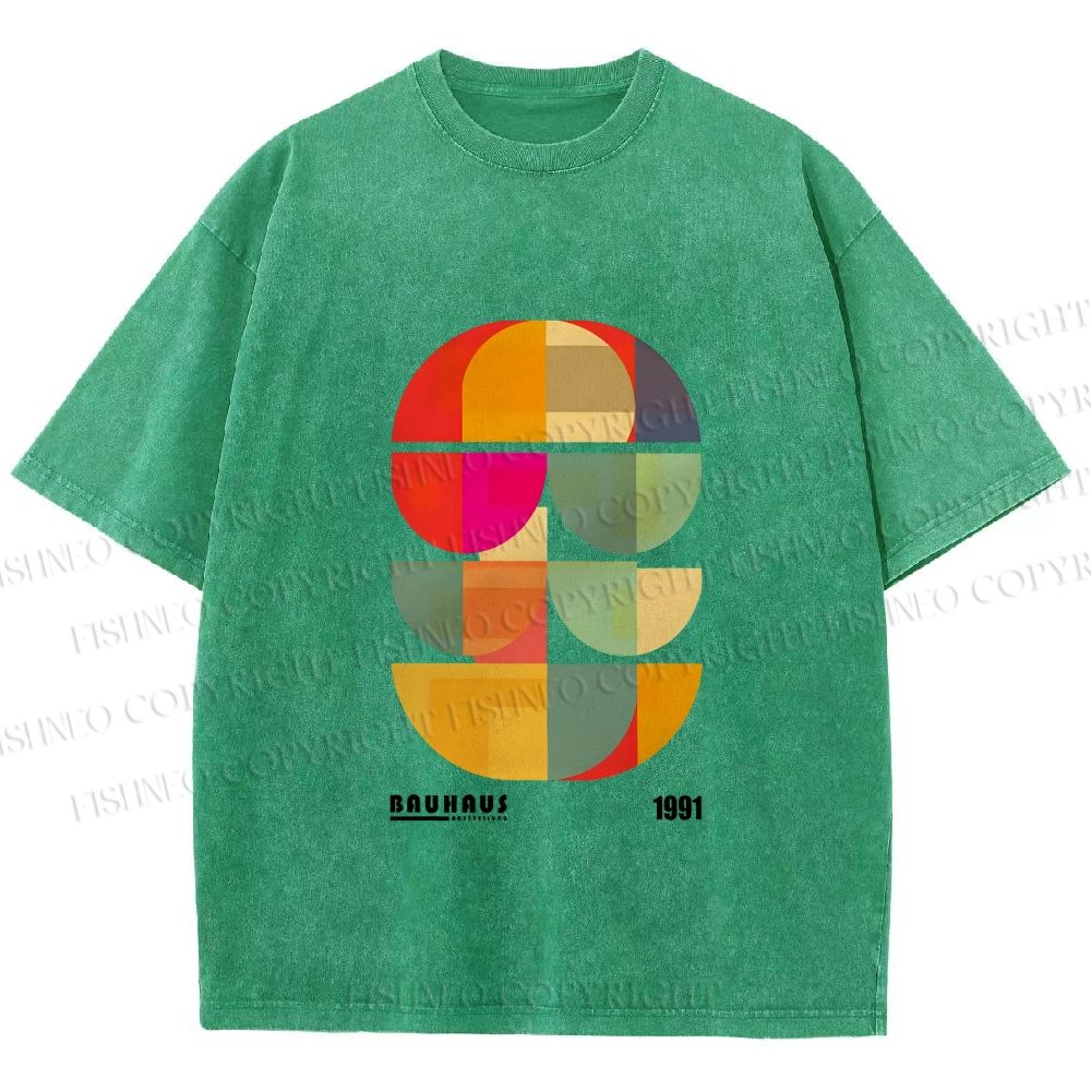 Unisex Bauhaus Mid Century' Posters Printed Washed Tee