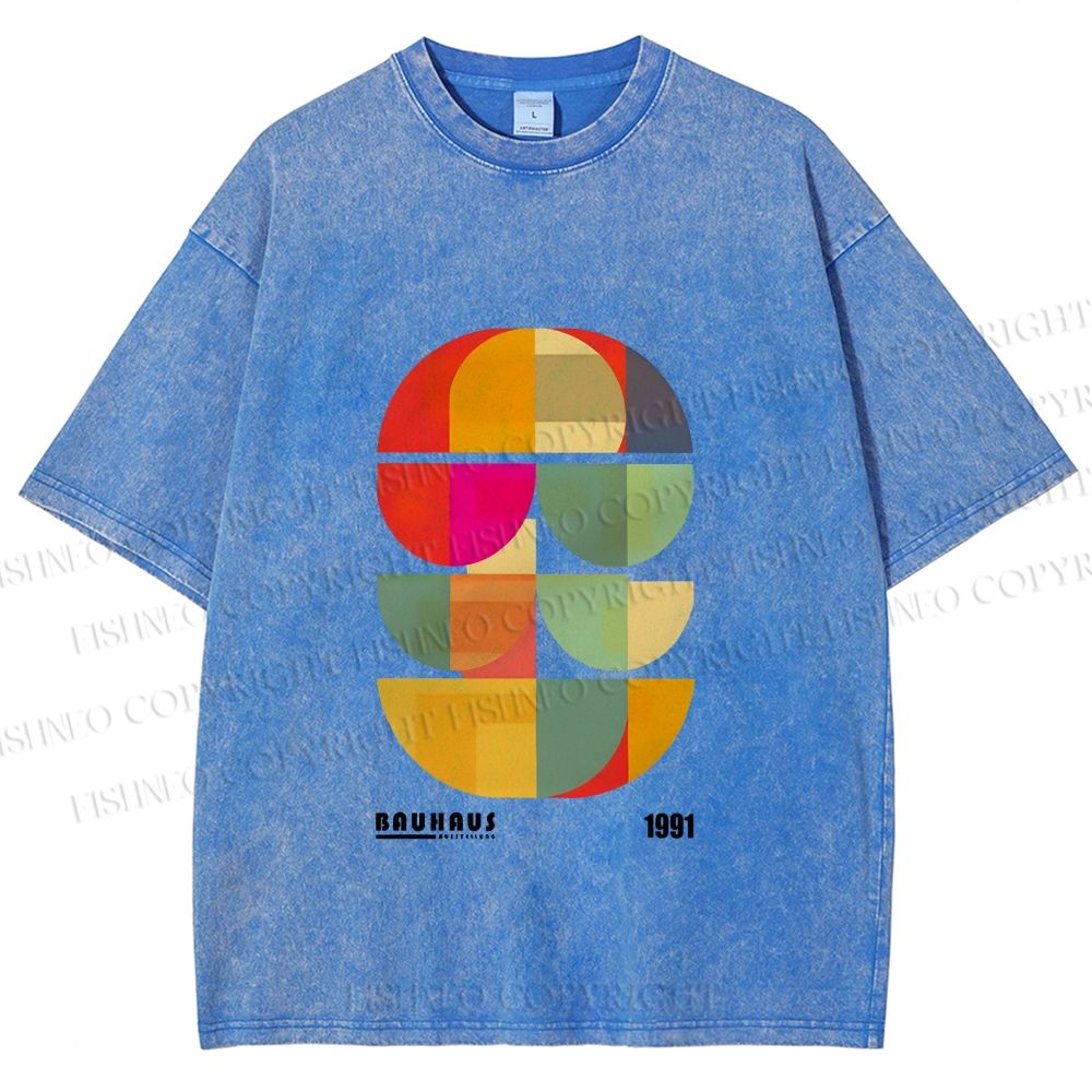 Unisex Bauhaus Mid Century' Posters Printed Washed Tee