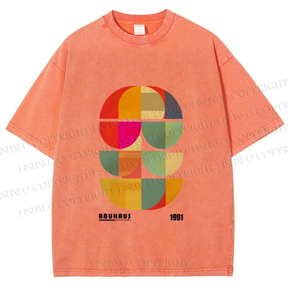 Unisex Bauhaus Mid Century' Posters Printed Washed Tee