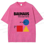 Unisex Bauhaus Movement Art As Life Printed Washed Tee