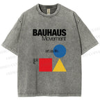 Unisex Bauhaus Movement Art As Life Printed Washed Tee