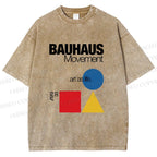 Unisex Bauhaus Movement Art As Life Printed Washed Tee