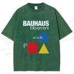 Unisex Bauhaus Movement Art As Life Printed Washed Tee