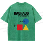 Unisex Bauhaus Movement Art As Life Printed Washed Tee