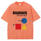 Unisex Bauhaus Movement Art As Life Printed Washed Tee
