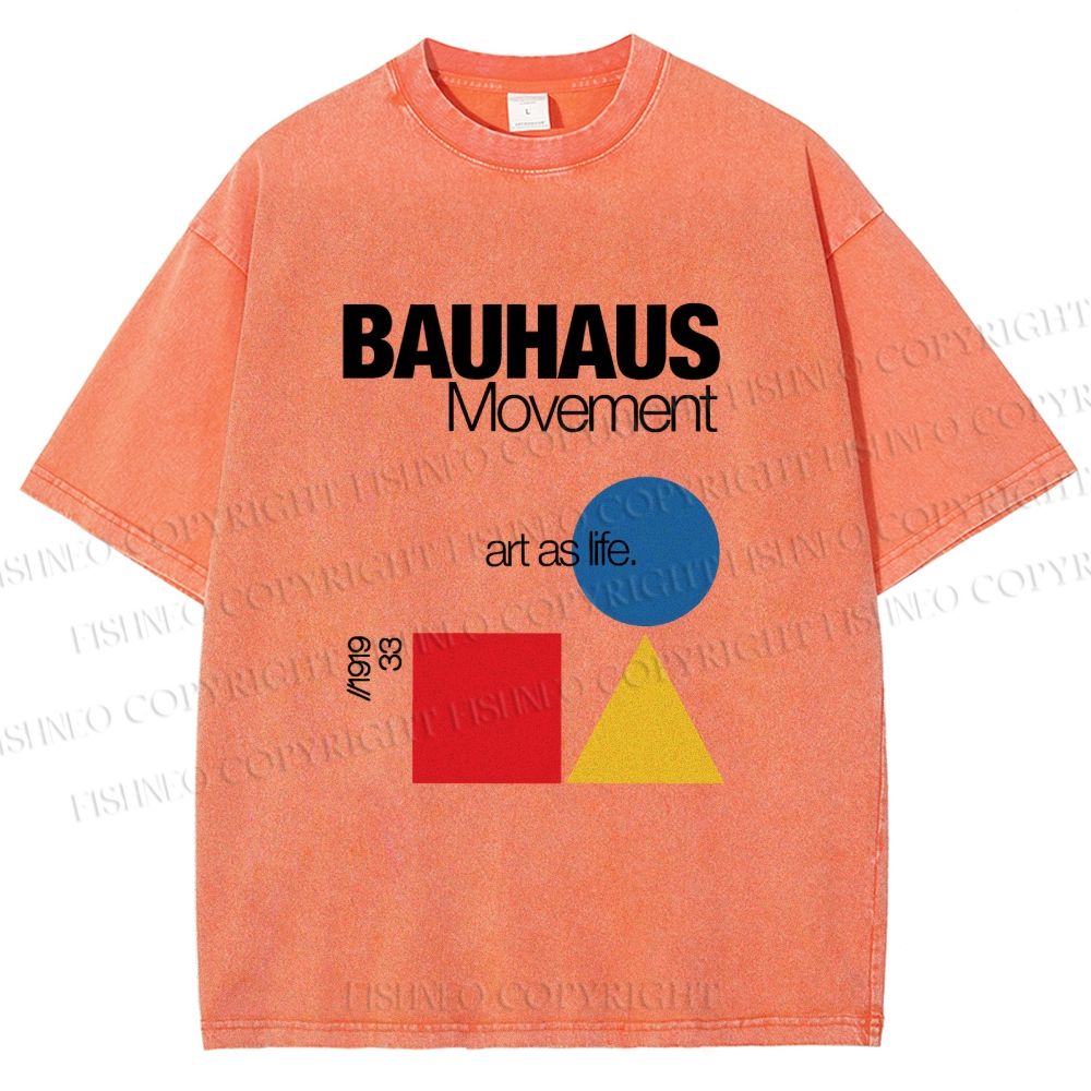 Unisex Bauhaus Movement Art As Life Printed Washed Tee