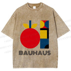 Unisex Bauhaus Apple Graphic Printed Washed Tee