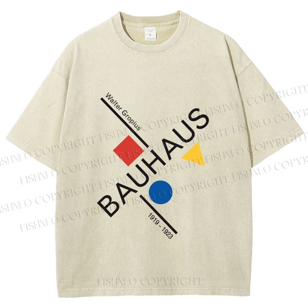 Unisex Walter Gropius Bauhaus Artwork Printed Washed Tee