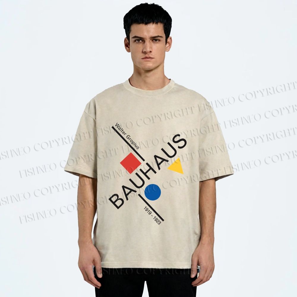 Unisex Walter Gropius Bauhaus Artwork Printed Washed Tee