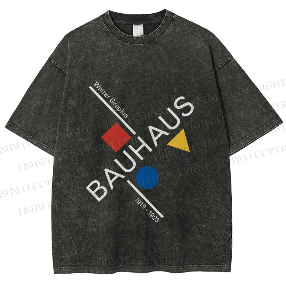 Unisex Walter Gropius Bauhaus Artwork Printed Washed Tee