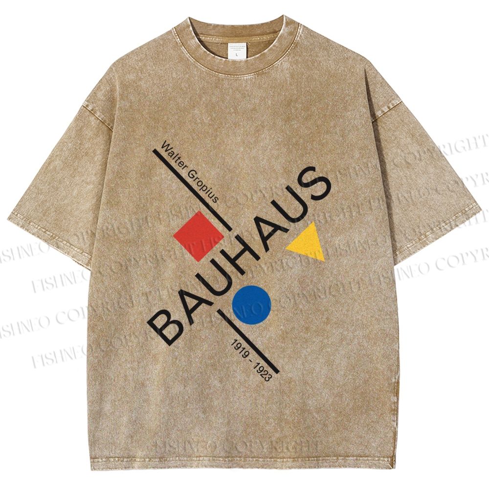 Unisex Walter Gropius Bauhaus Artwork Printed Washed Tee