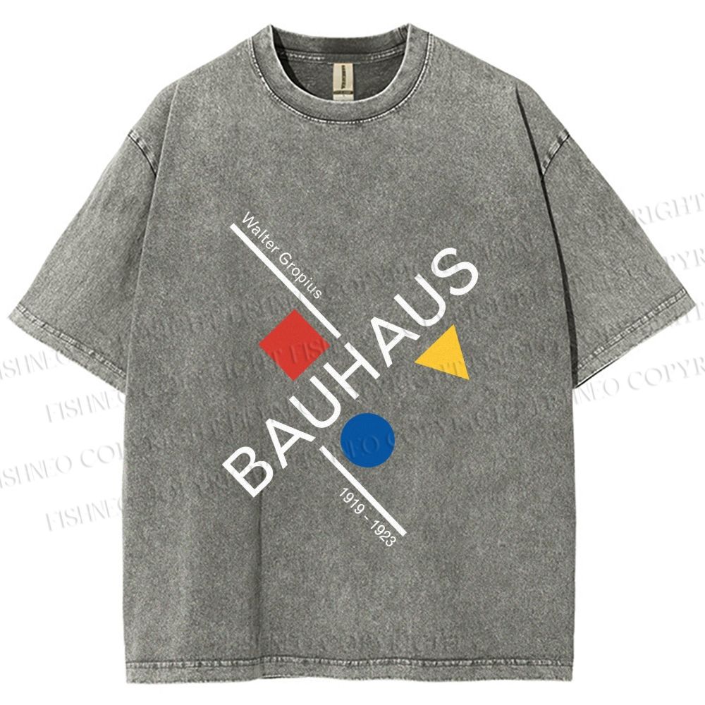Unisex Walter Gropius Bauhaus Artwork Printed Washed Tee