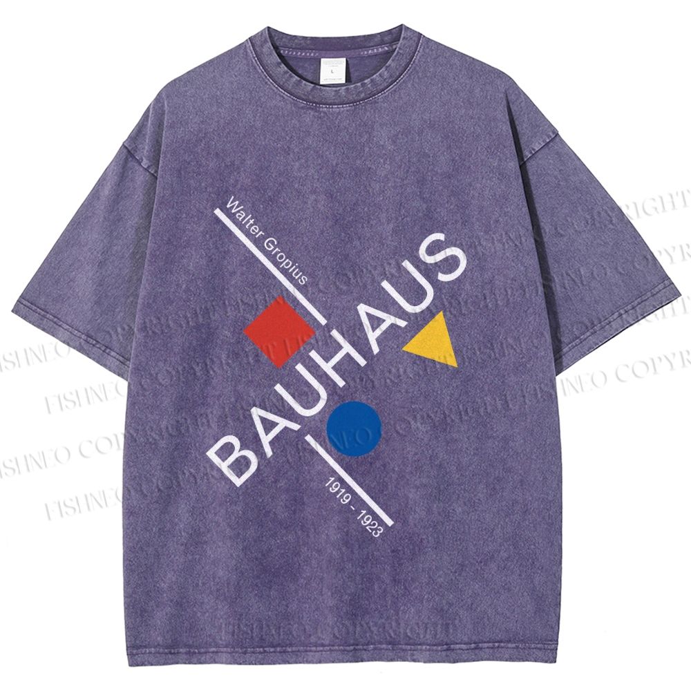 Unisex Walter Gropius Bauhaus Artwork Printed Washed Tee
