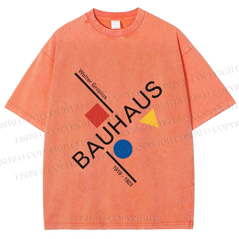 Unisex Walter Gropius Bauhaus Artwork Printed Washed Tee
