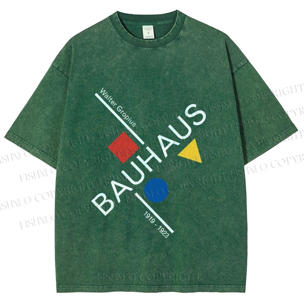 Unisex Walter Gropius Bauhaus Artwork Printed Washed Tee