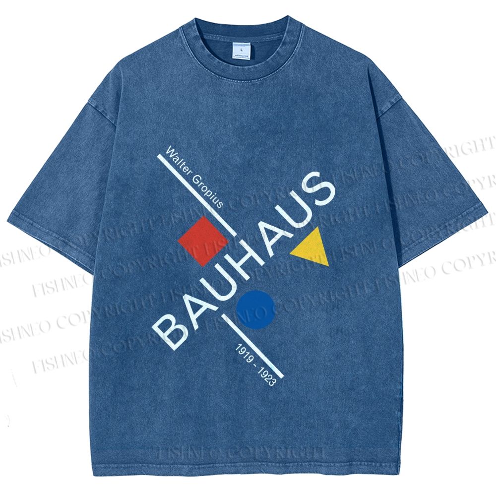 Unisex Walter Gropius Bauhaus Artwork Printed Washed Tee